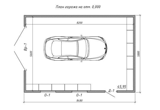 ЛСТК Металлоконструкция Гараж 5.8x8.4 46м2