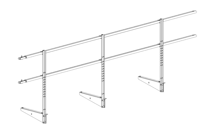 Перила к мостику кровельному ELITE H-1200 3м Универсальный